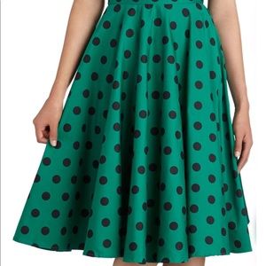 Hell Bunny Dance and Swing Skirt in Emerald